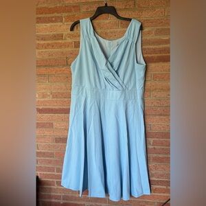 New Grace Karin Dress Size 2XL Blue V-Neck A-Line Dress